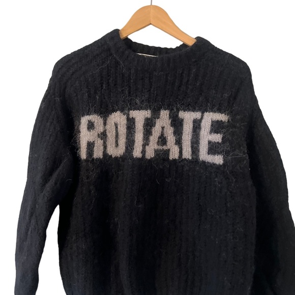 ✨ ROTATE Birgerchristensen Black Sweater Pullover Top - Picture 3 of 10